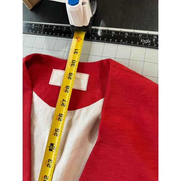 Vintage 90s Tailored Texture: Red Linen Blend Longline Vest - Quiet Confidence! - Picture 16 of 16